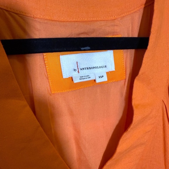 Anthropologie The Renee Flutter Sleeve Linen Button Front Dress - Picture 5 of 8